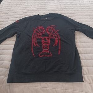 Pati de St.Barth long sleeve top, w/lobster embroidery